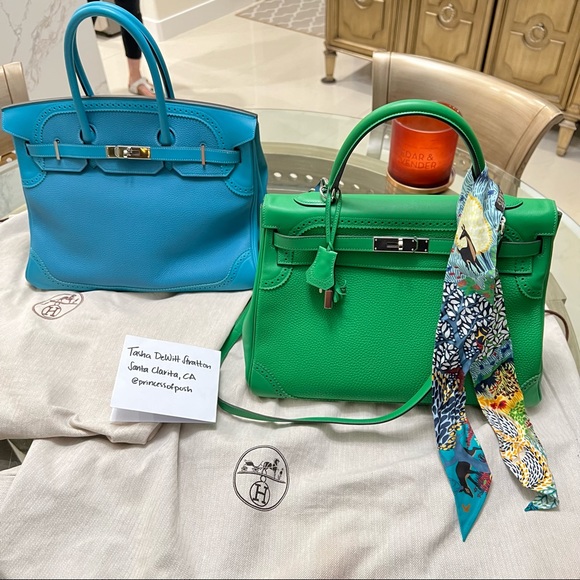 LIMITED EDITION HERMÈS BIRKIN 35 Ghillies Turquoise bag - Picture 2 of 10